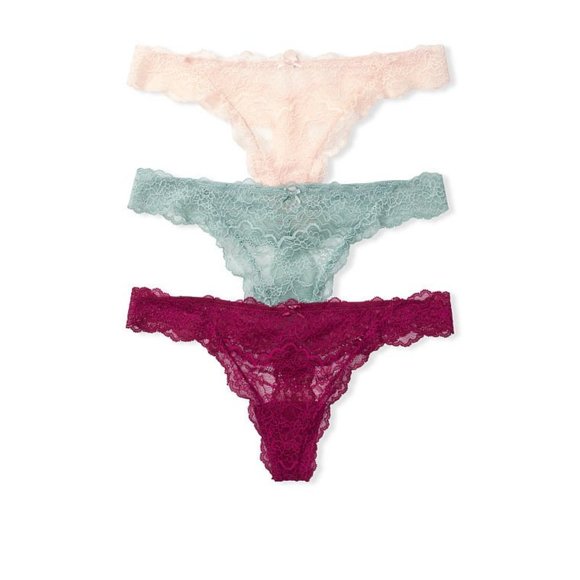 Victoria's Secret Other - Victoria’s Secret Secret DREAM ANGELS 3-pack Lace Thong Panties NWT